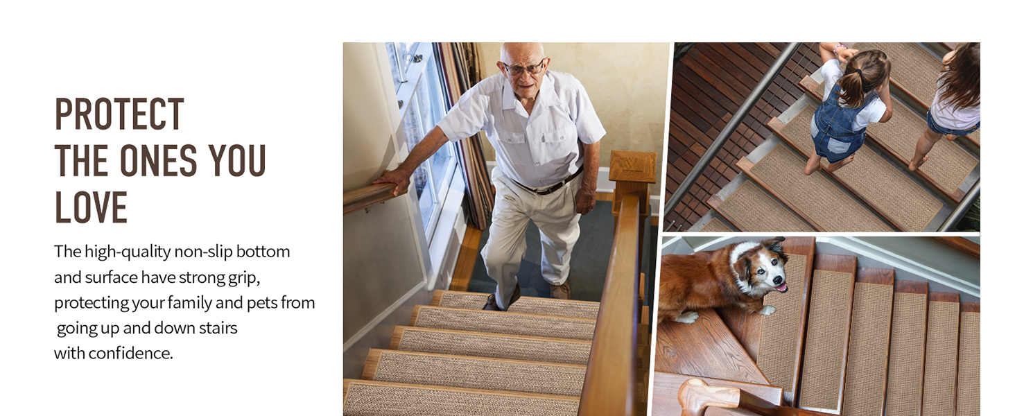 Linen Stair Treads for Wooden Steps Indoor 