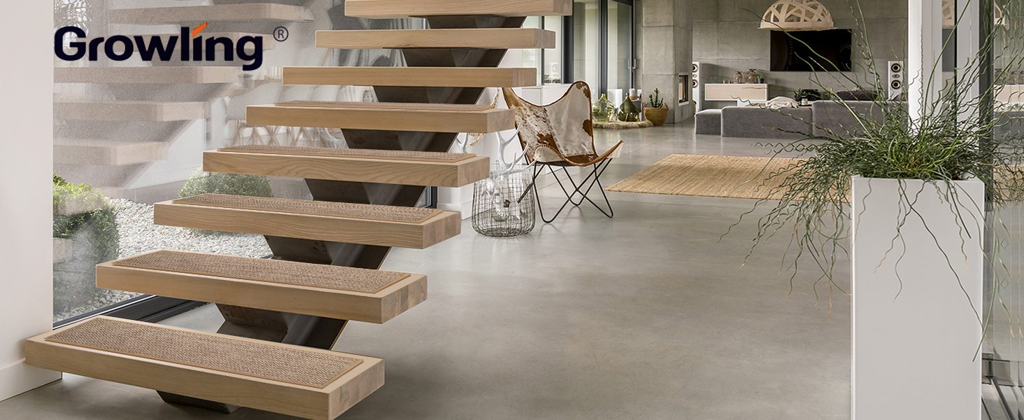 Linen Stair Treads for Wooden Steps Indoor