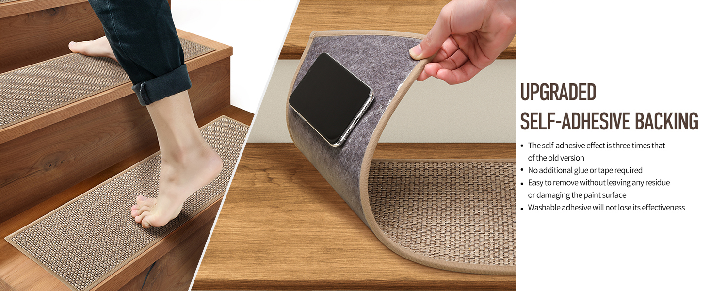 Linen Stair Treads for Wooden Steps Indoor 